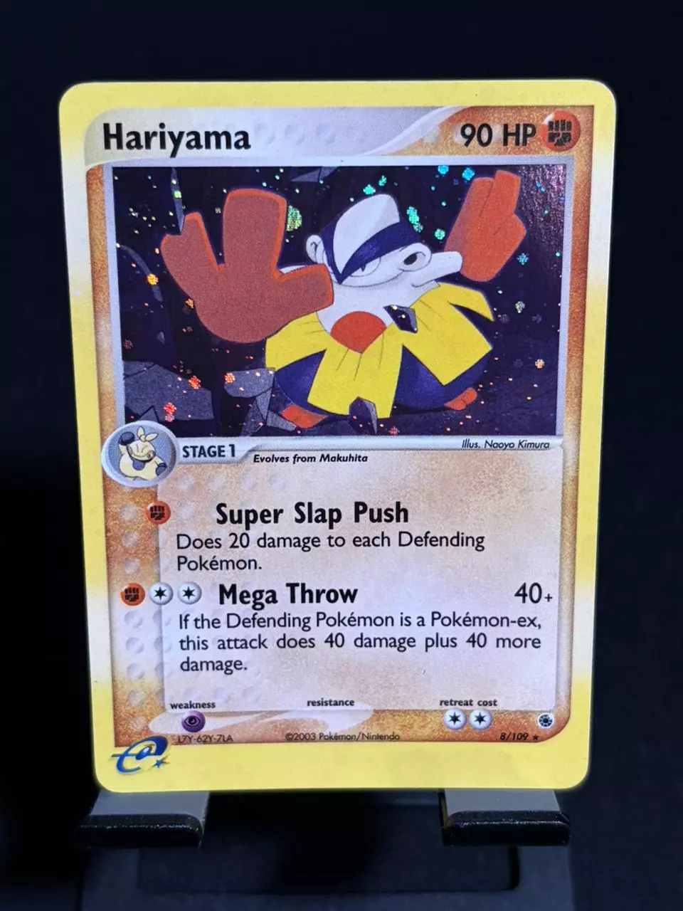 Pokémon TCG Ruby and Sapphire Hariyama 8/109 Holo Rare EN 2003 HP90 thumbnail