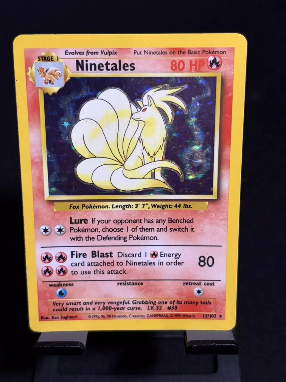 Wizards of the Coast Pokémon TCG Base Set Ninetales 12/102 Holo Rare EN 1999 thumbnail