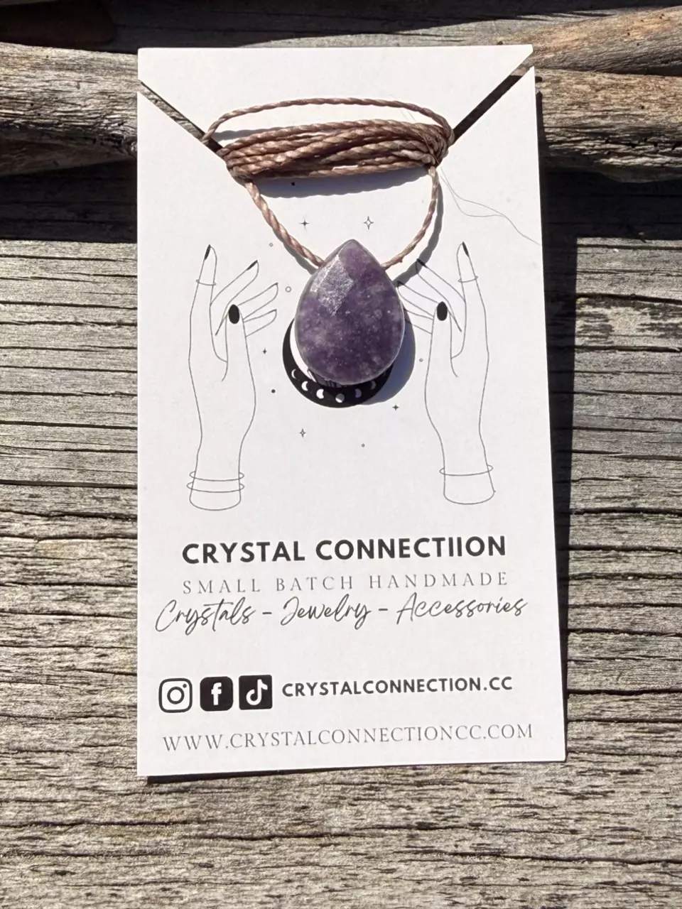 LEPIDOLITE TEAR DROP NECKLACE 048 thumbnail