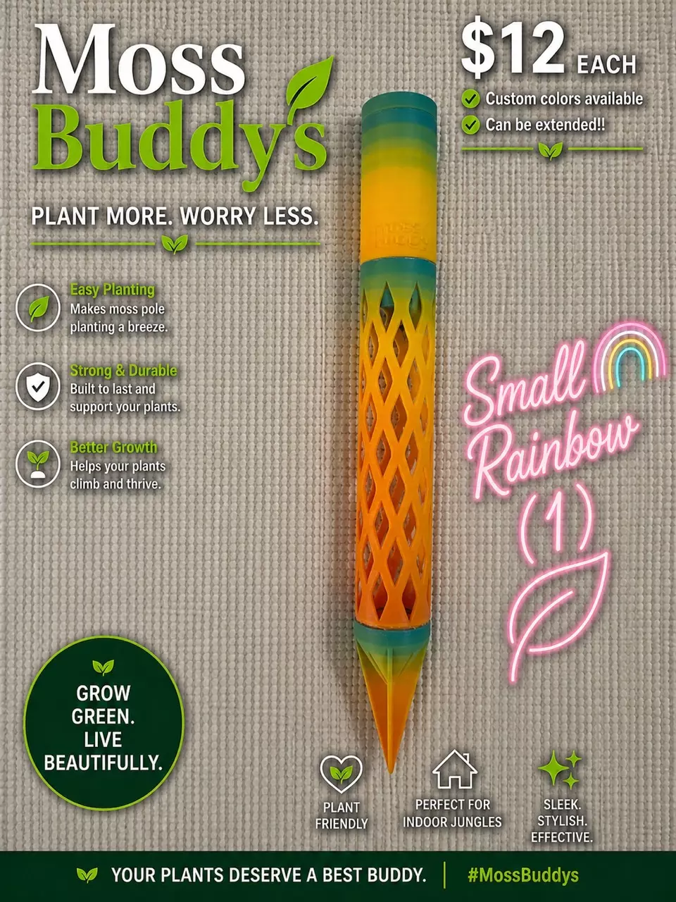 Moss Buddy 9” small Rainbow (1) thumbnail