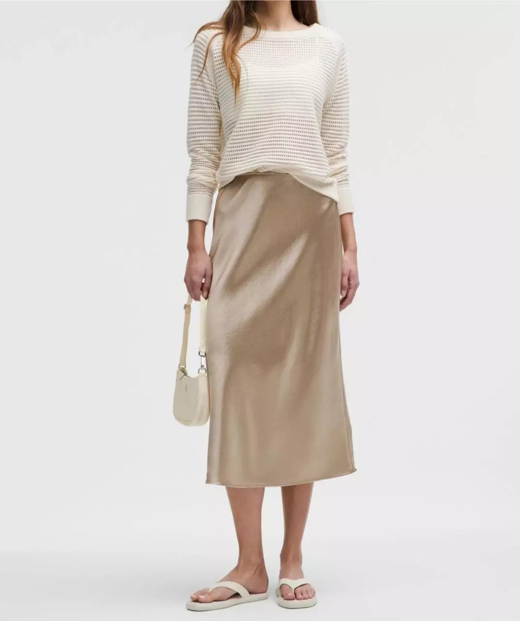 NWT Lululemon Satin Midi Skirt Sheer Oak Women's Size XXS thumbnail