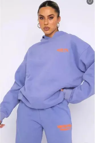 Project 5 White Fox Boutique Women's Purple and Orange Hoodie Oversized S/M-EUC thumbnail
