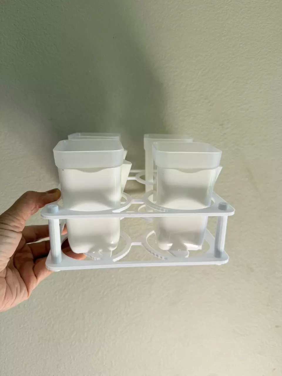 Cup holder and 2.5” square self watering pots 4 pots included. thumbnail