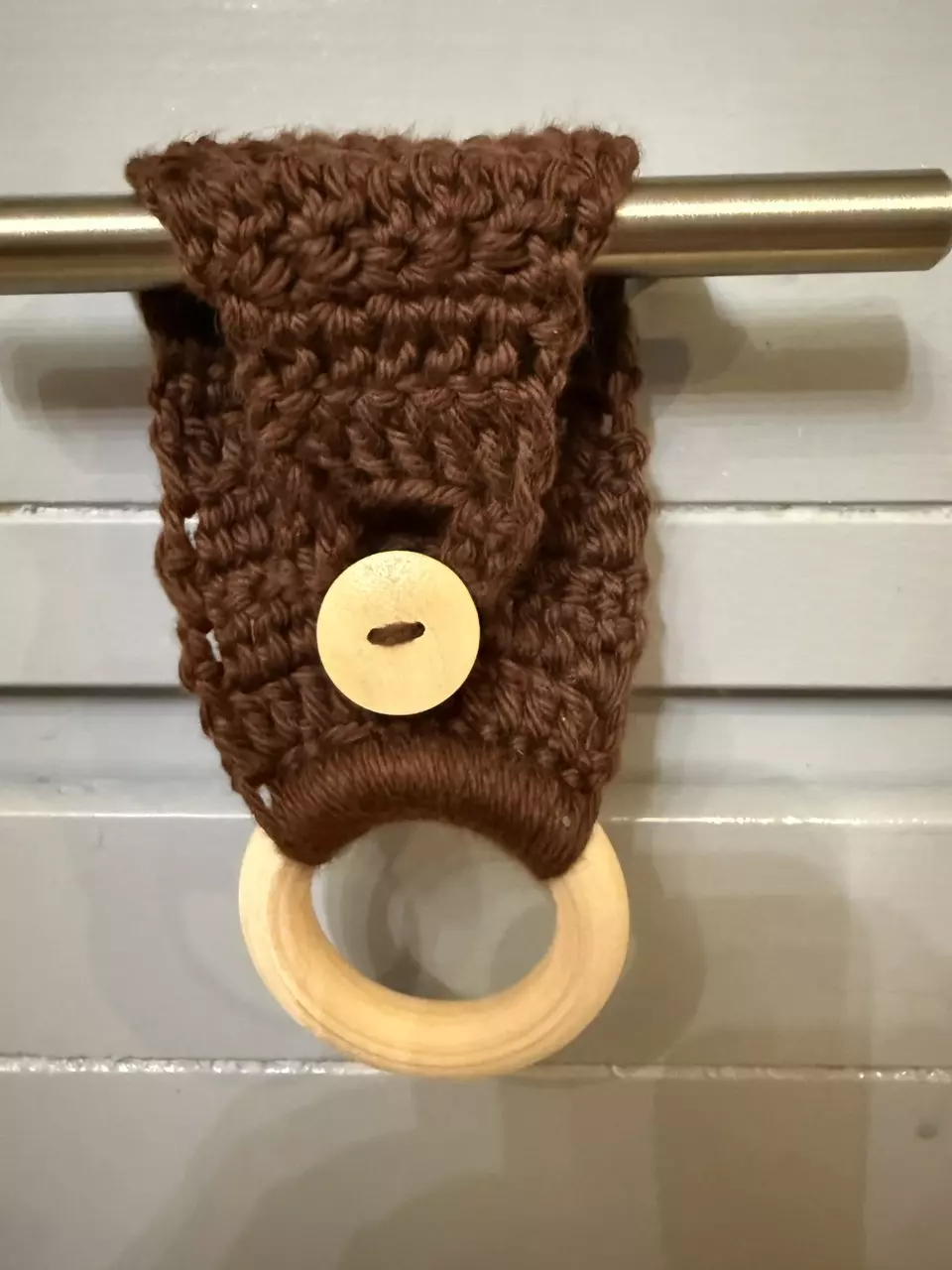 Brown Crocheted Towel Hanger thumbnail