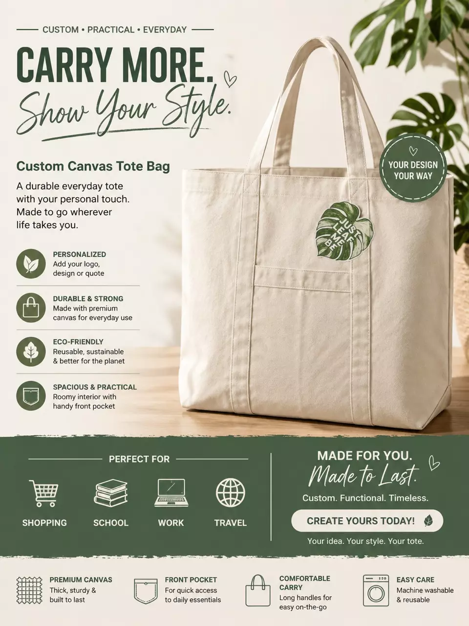 Custom Canvas Tote thumbnail