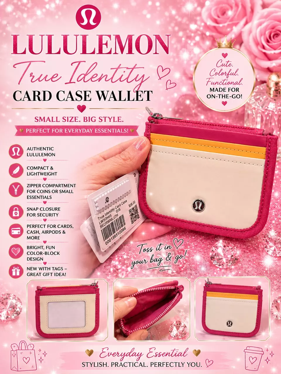 Lululemon True Identity Card Case Wallet 🌈💖 thumbnail