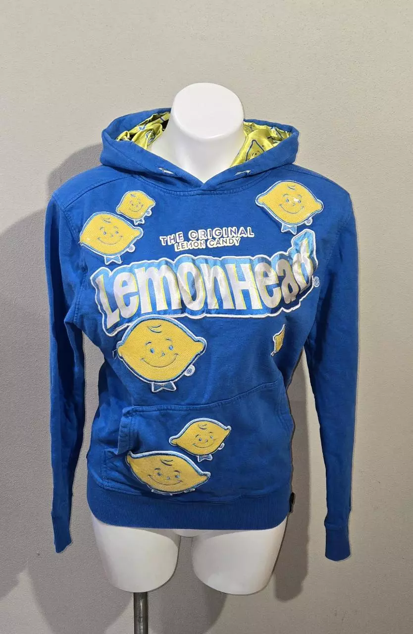 Lemonhead Hoodie Unique Rare Find Blue/Yellow de.Kryptic Size Small thumbnail