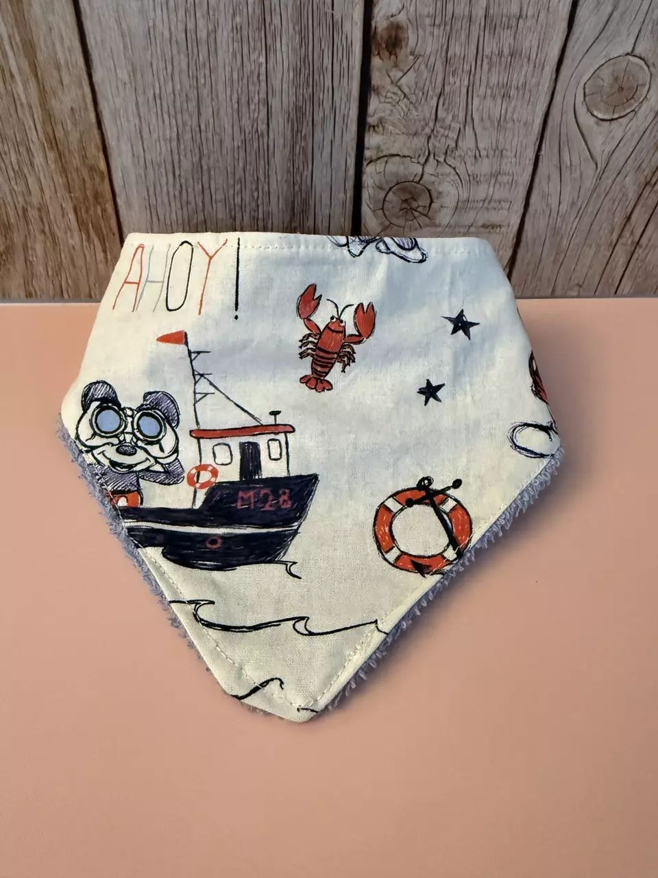 Handmade Ahoy Mickey Mouse Bib thumbnail