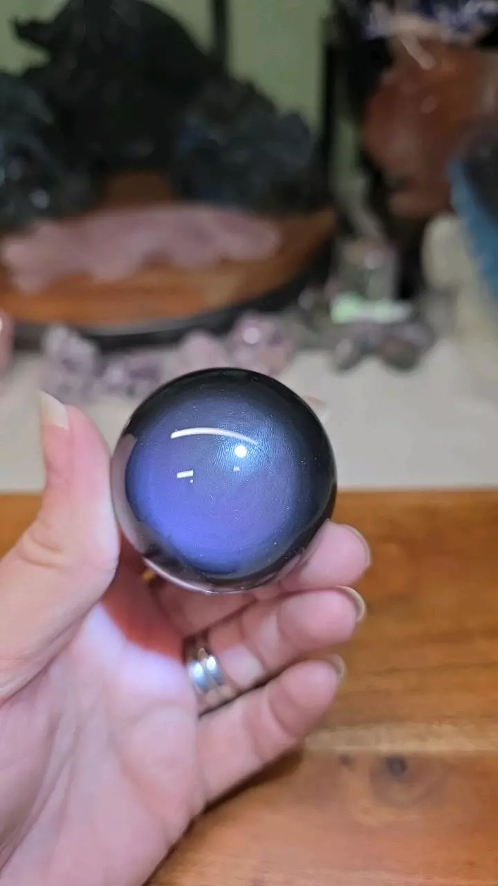 Rainbow Obsidian sphere 44.9mm w/stand #6 thumbnail