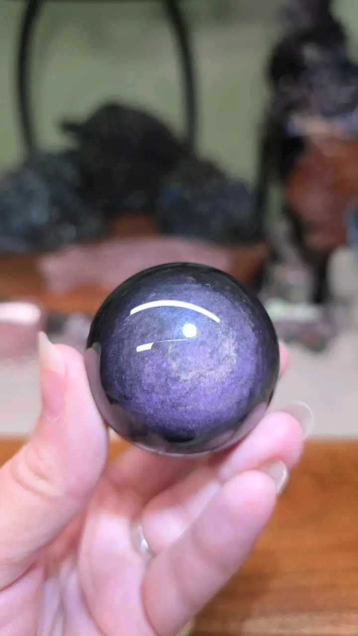 Rainbow Obsidian sphere 43.6mm w/stand #9 thumbnail