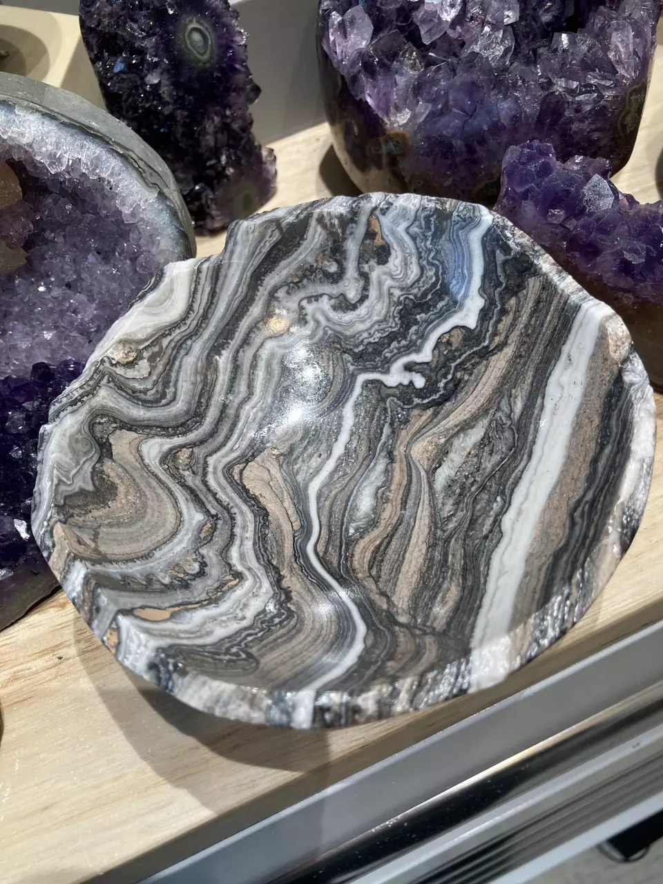 Zebra onyx bowl rough edge 5” thumbnail