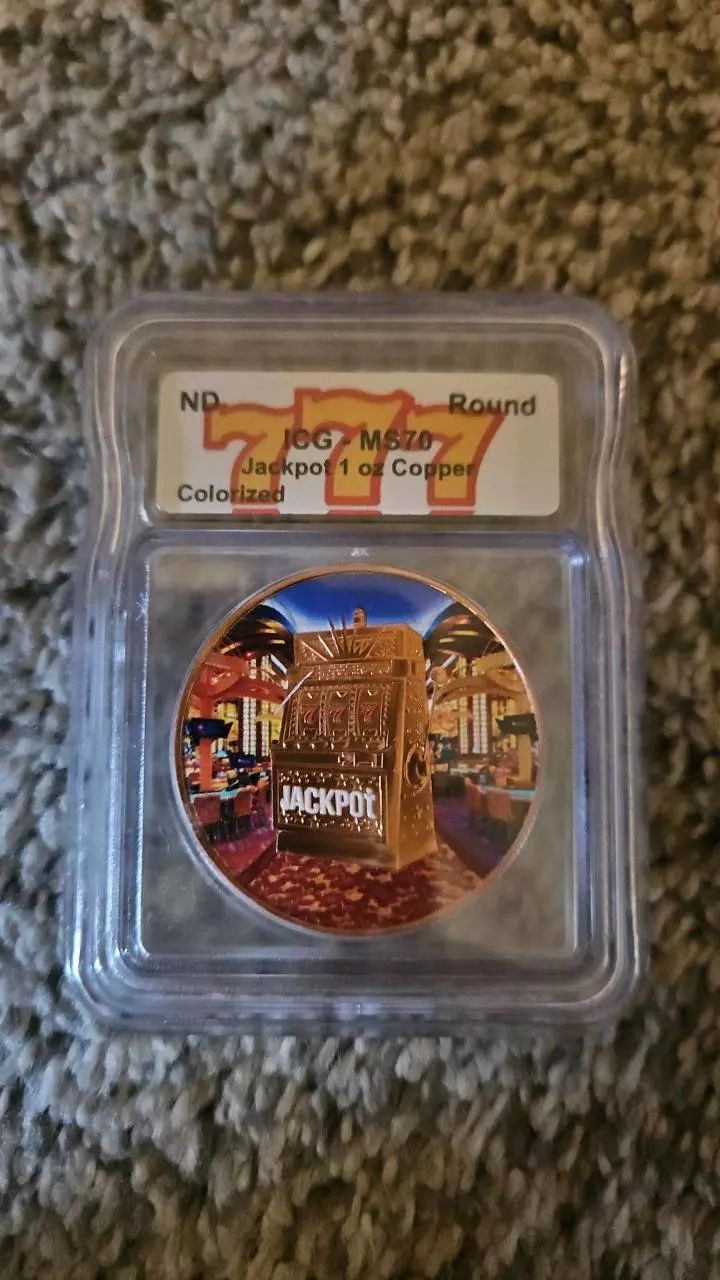 1 oz copper "Jackpot" MS70 thumbnail