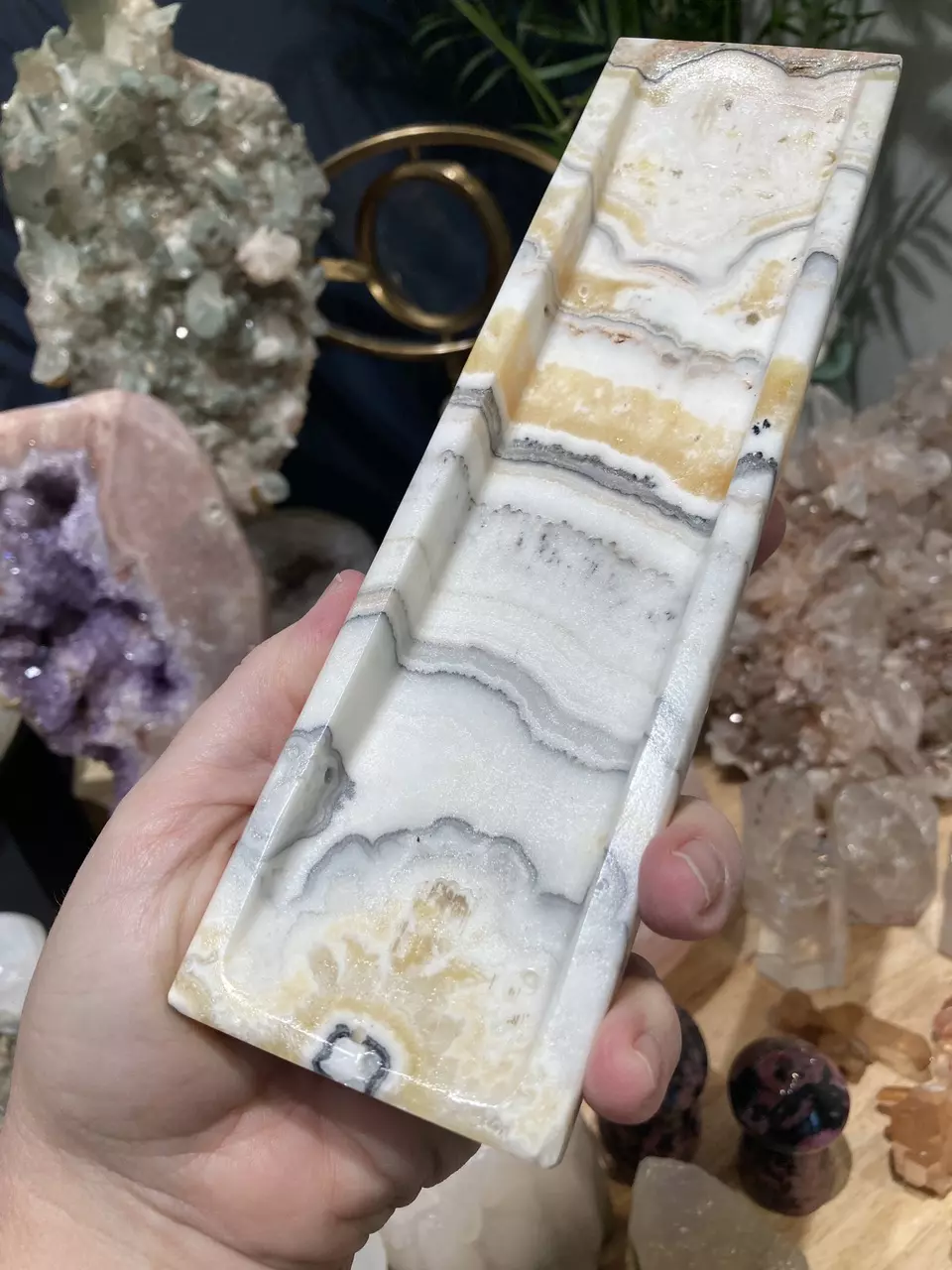 Onyx Incense holder/ tray approx 9” thumbnail