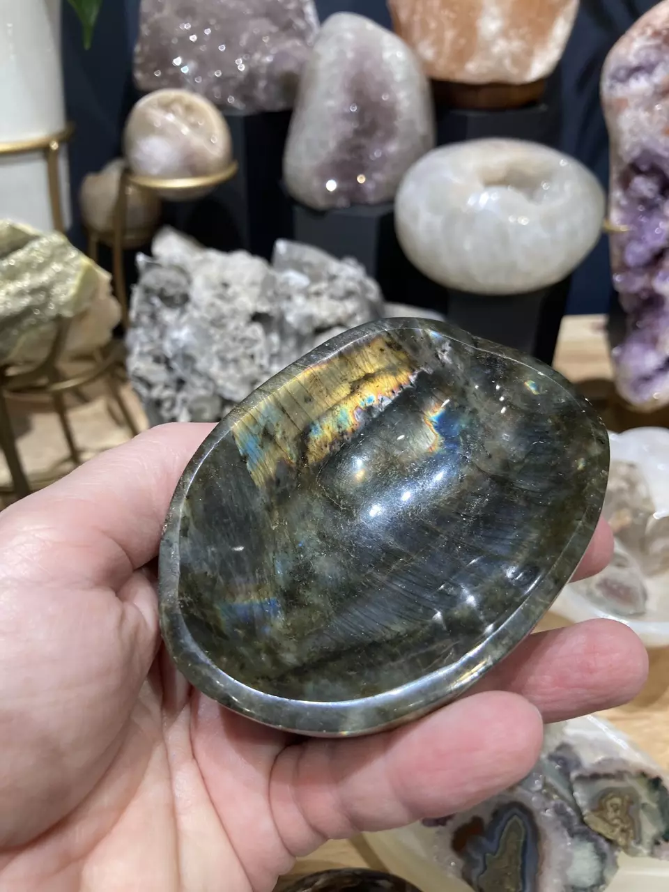 Labradorite bowl 3.5x2.5” thumbnail
