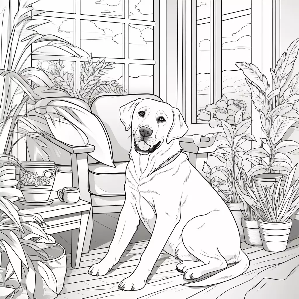 DIGITAL Download: Lab Sunroom Coloring Page thumbnail