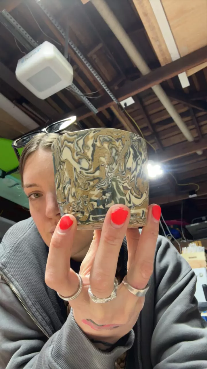 Marbled planter no drainage thumbnail