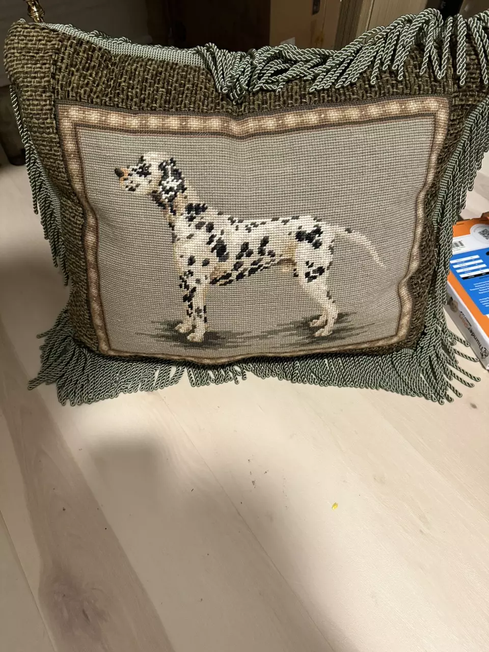 Dalmatian needlepoint pillow thumbnail