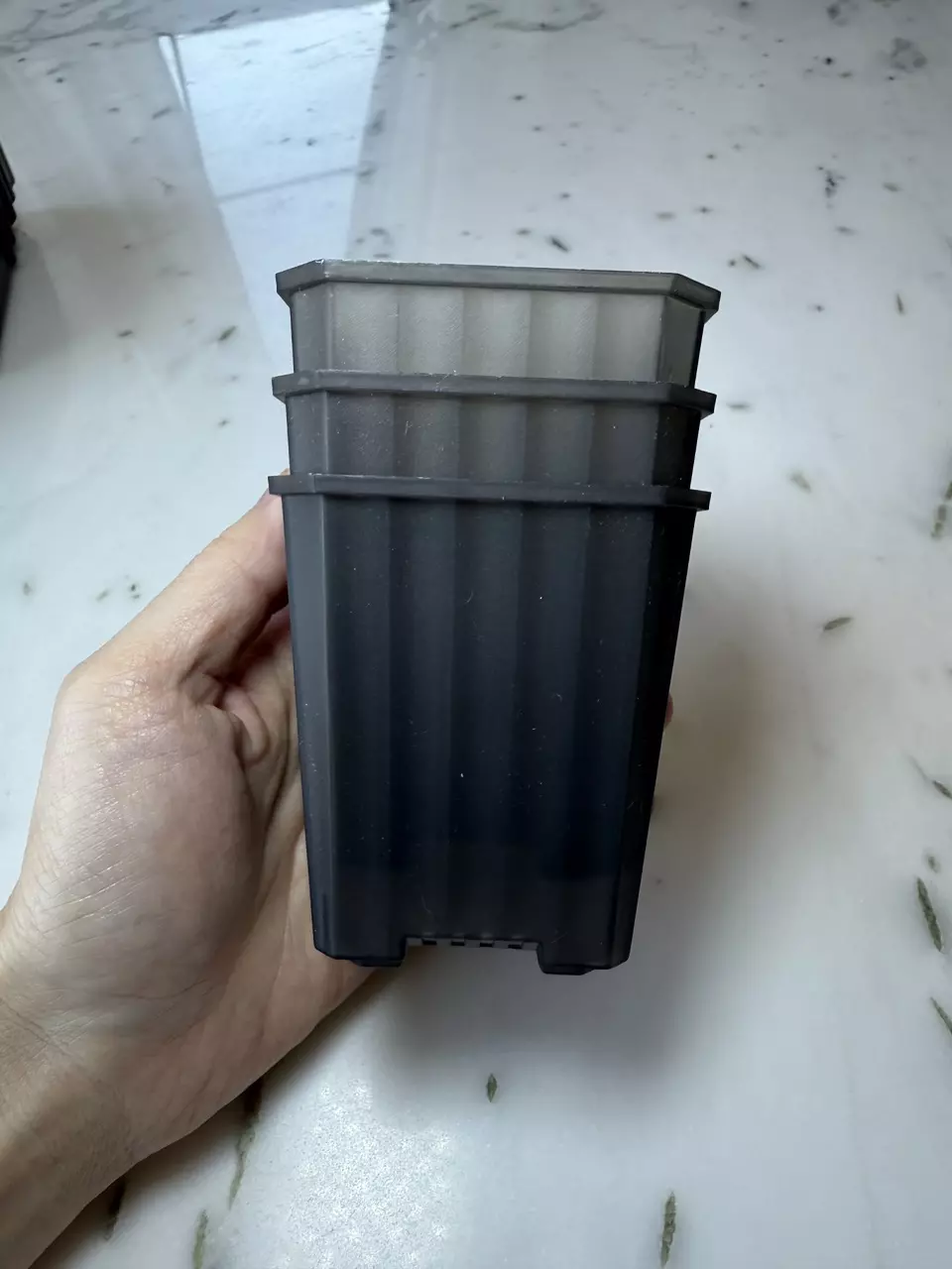 3 pack 2.75” clear square pots - grey thumbnail