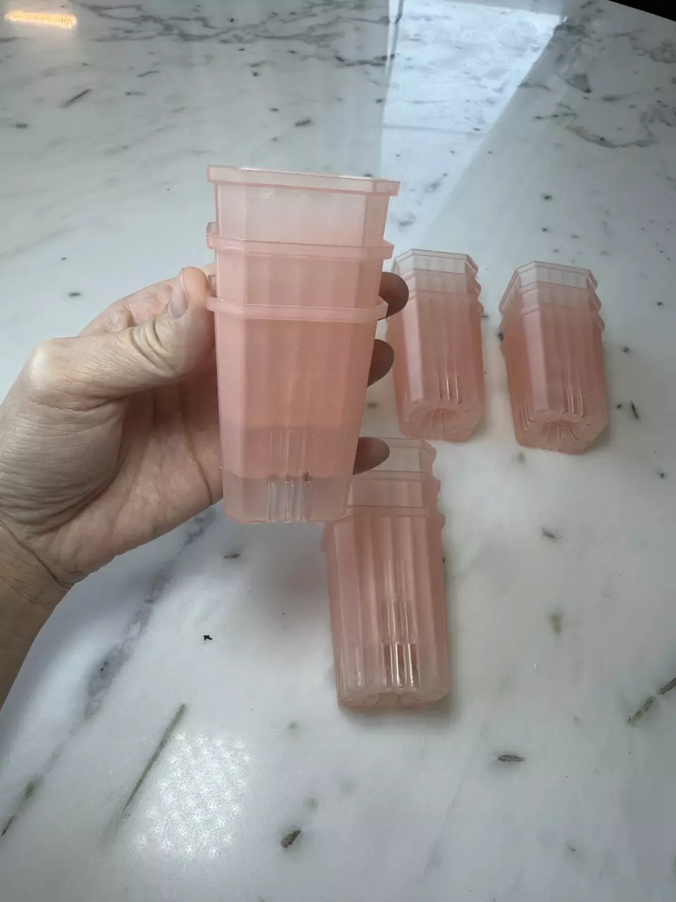 3 pack Mini 1.75” Clear Pots - Pink thumbnail