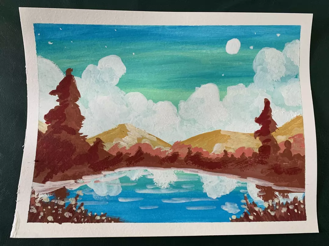 Autumn Lake Painting thumbnail