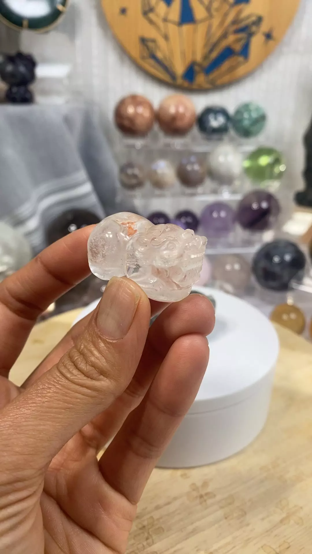 Clear Quartz pixiu w/ Fire quartz flame🔥 thumbnail