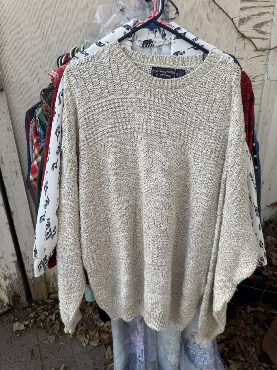 roundtree and York textured grandpa sweater XL thumbnail