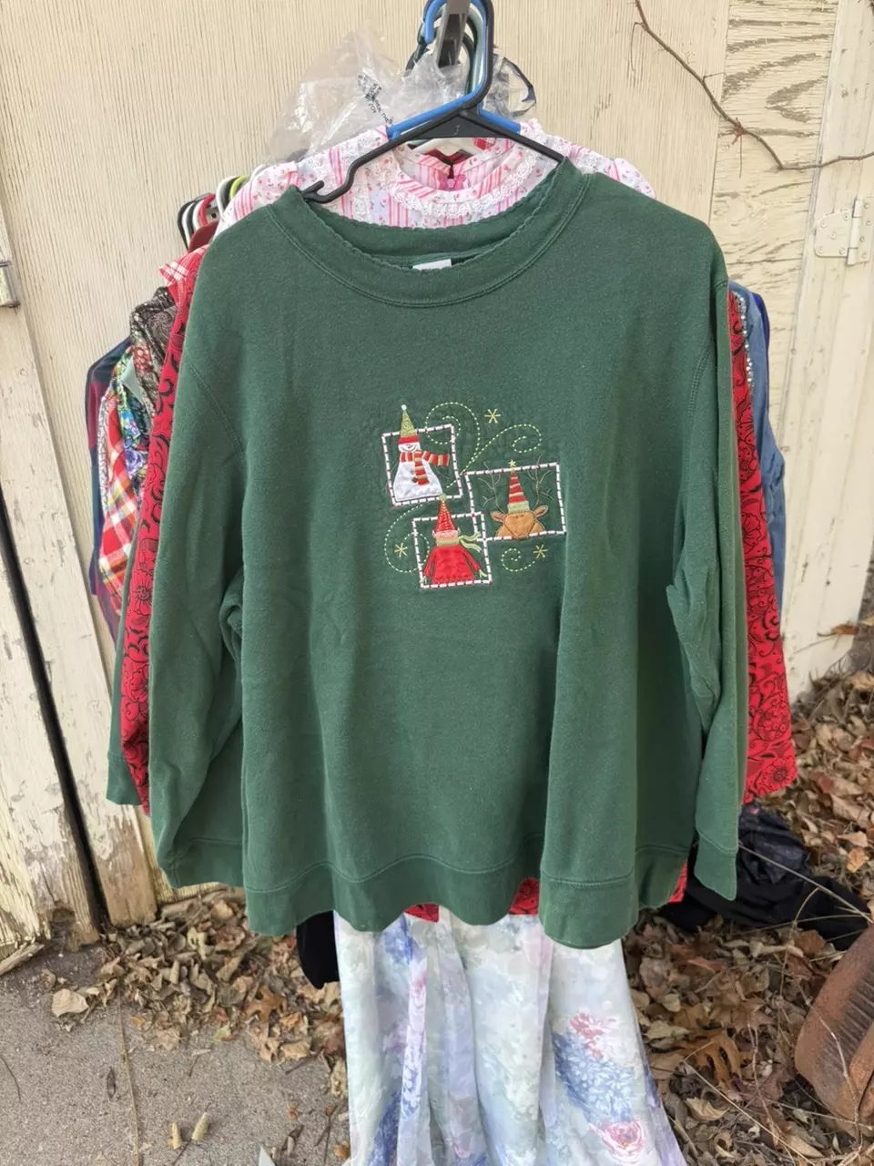 Christmas sweatshirt green 3X thumbnail