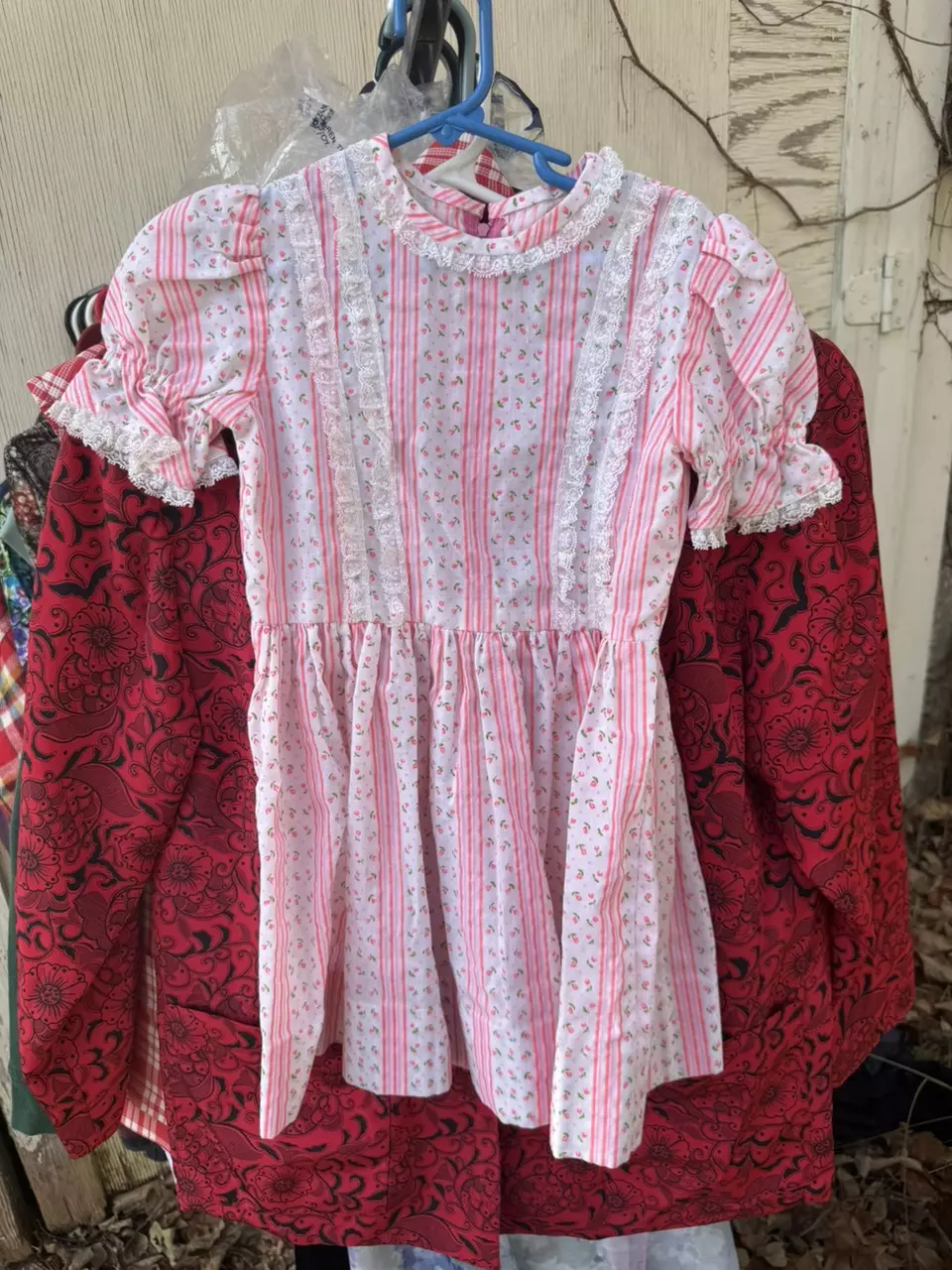 little girls pink white  dress thumbnail