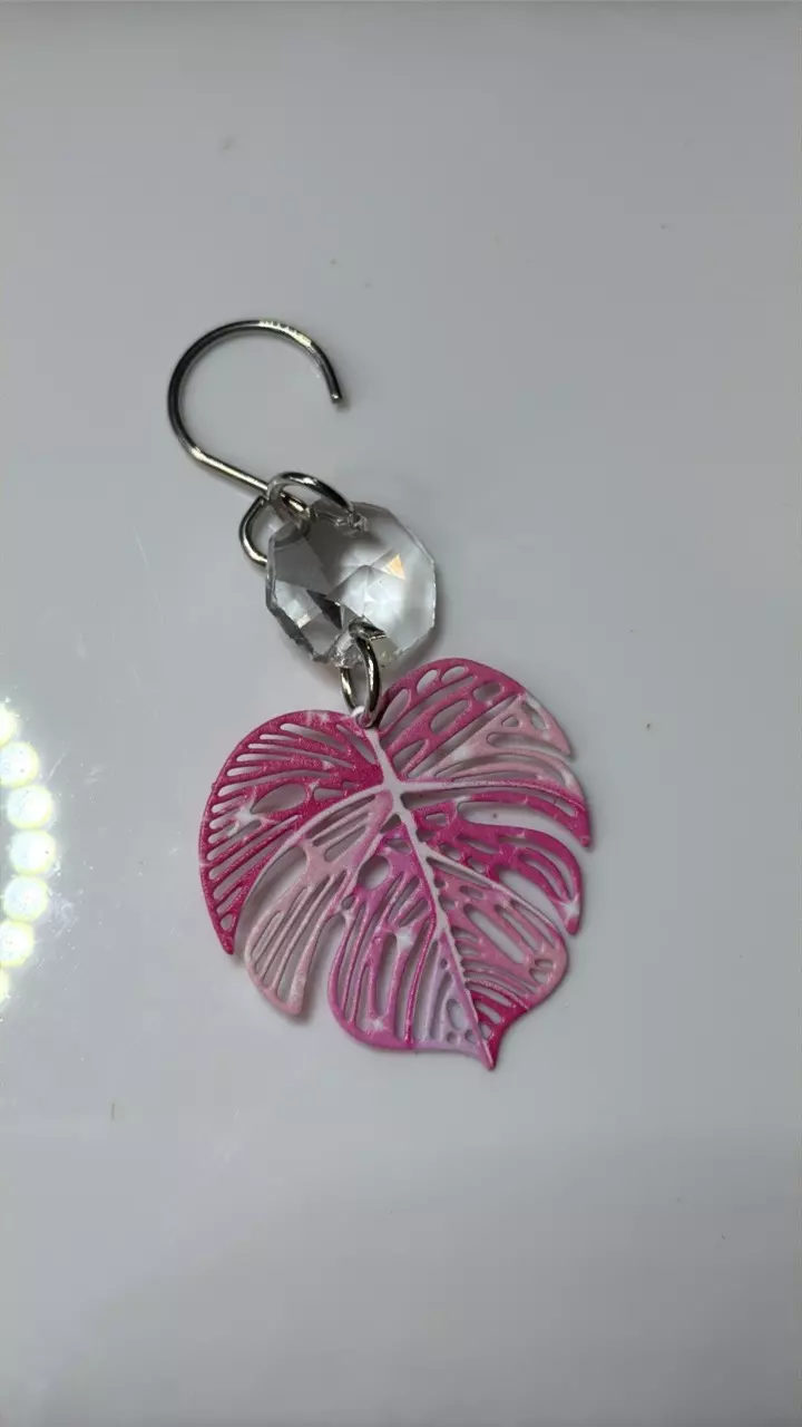 pink monstera plant charm #2 thumbnail