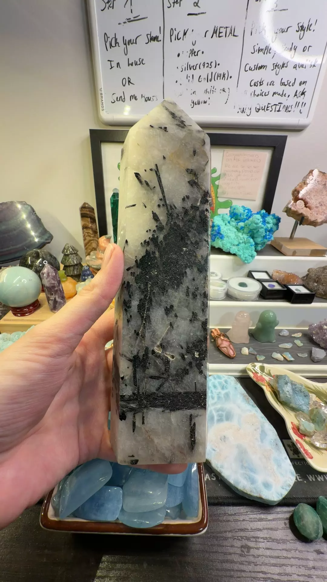 Tourmalated quartz tower thumbnail