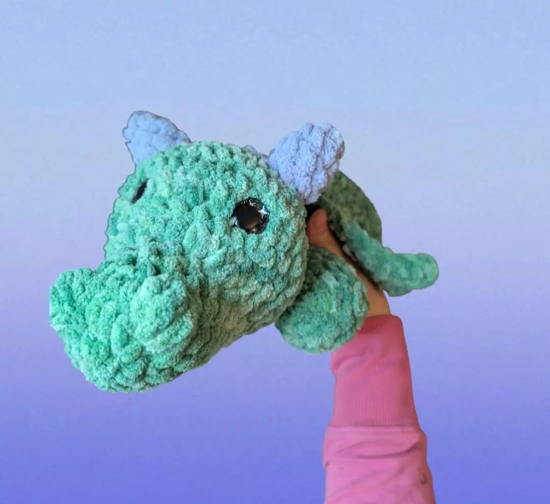 Axel the Splooting dragon - spearmint and periwinkle thumbnail