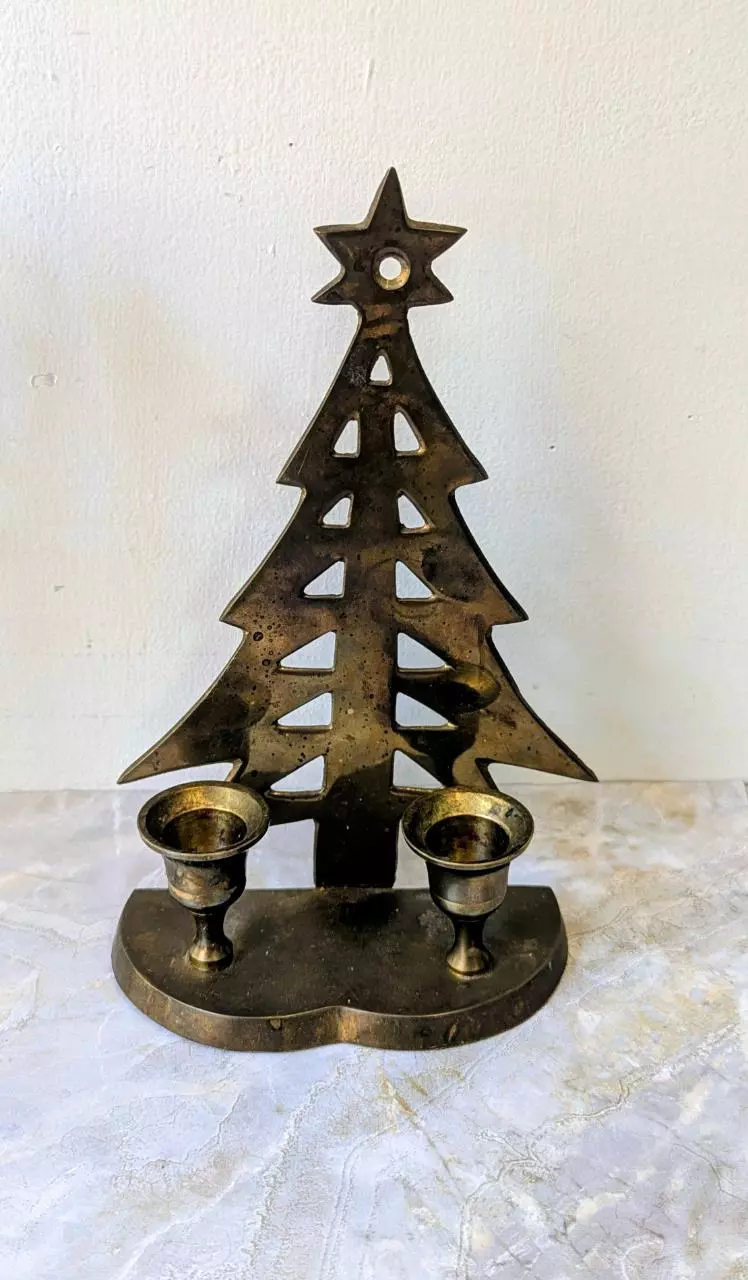 Brass Christmas Tree Candle Holder thumbnail