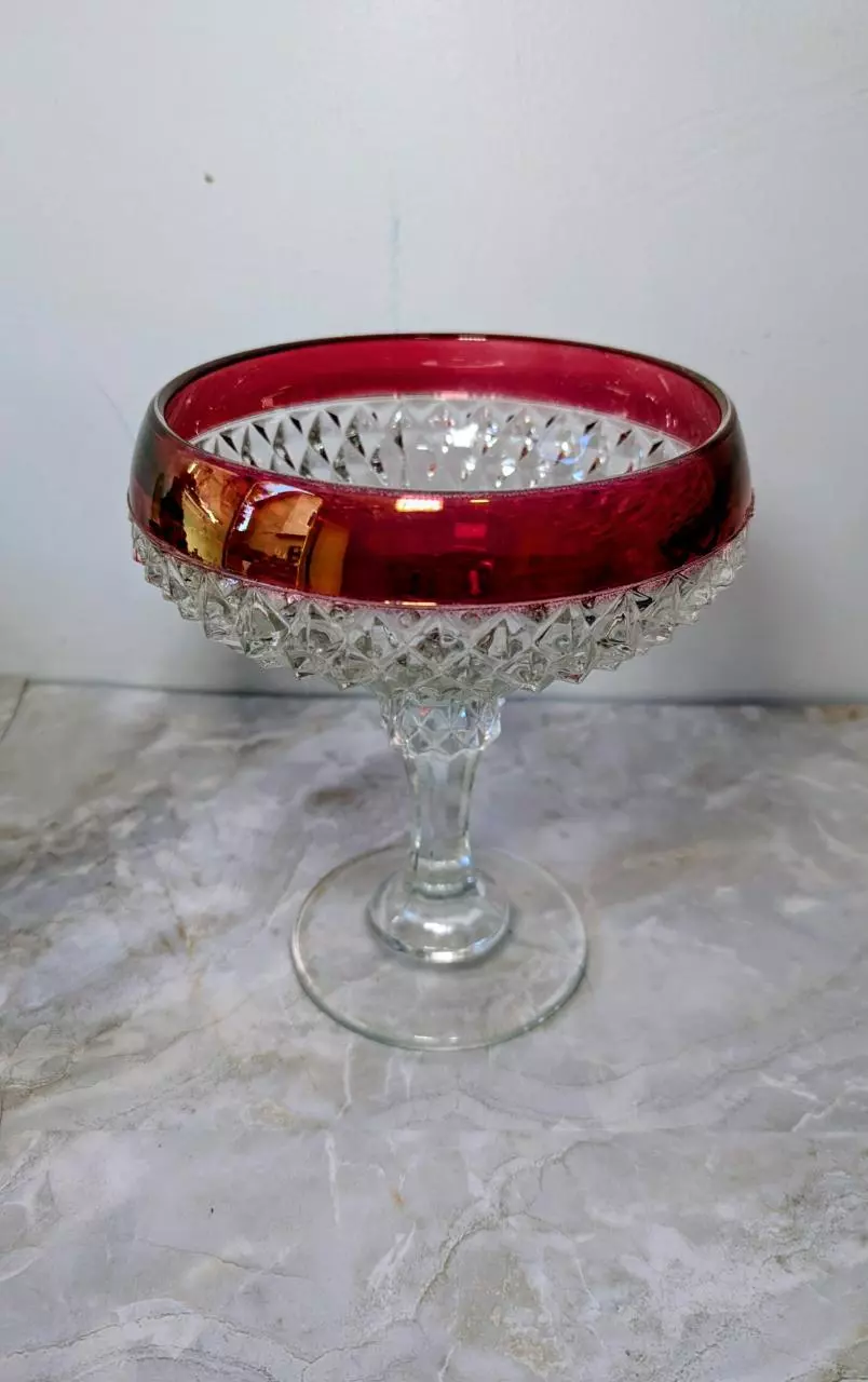 Red Glass Candy Dish thumbnail
