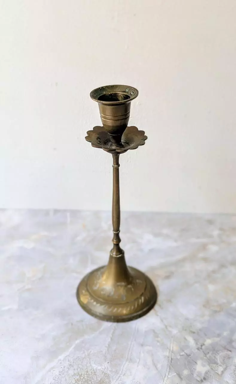 Brass Rose Shape Candle Holder thumbnail