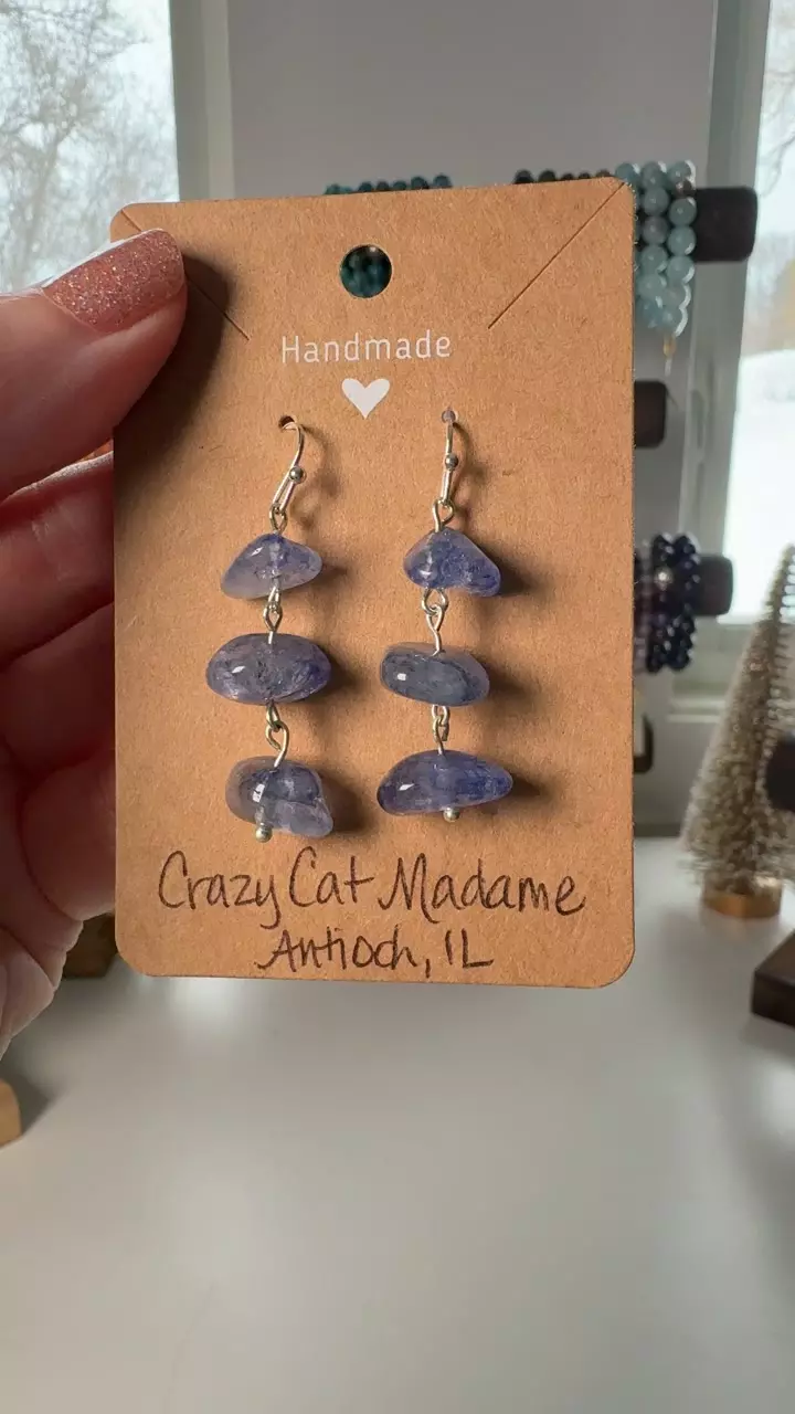 Dyed Crackle Quartz Earrings thumbnail