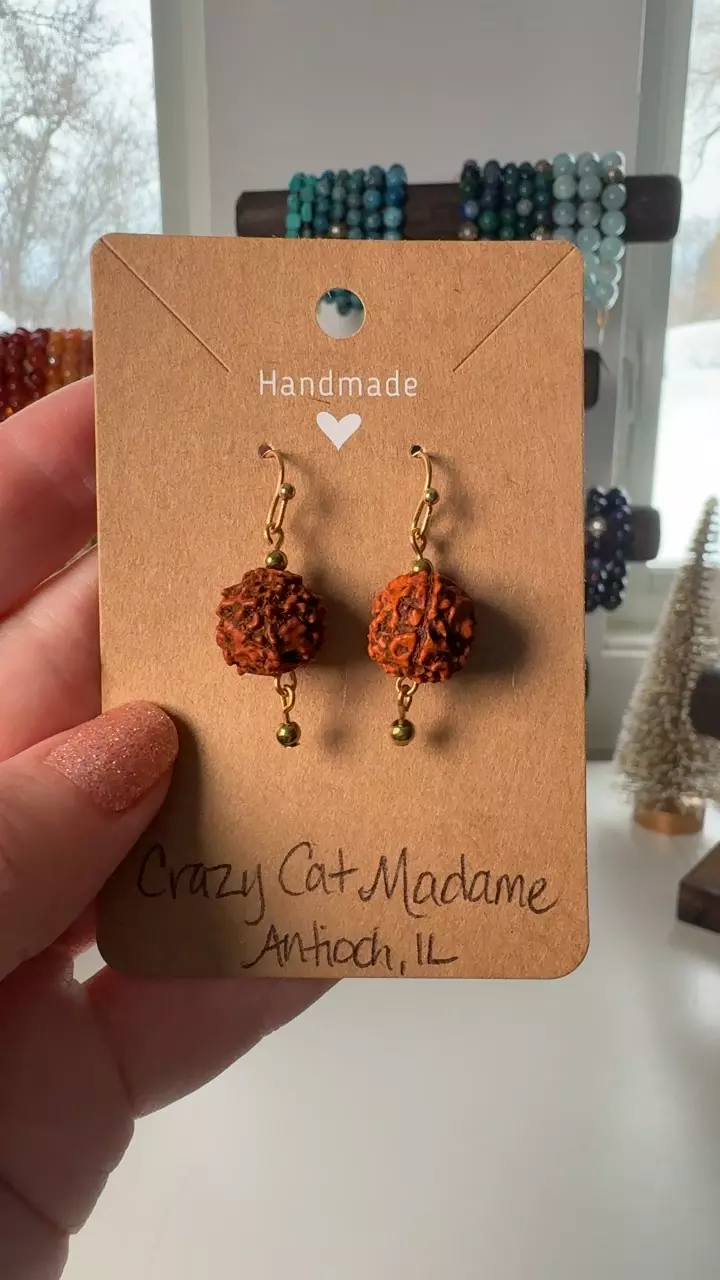 Rudraksha Seed Earrings thumbnail
