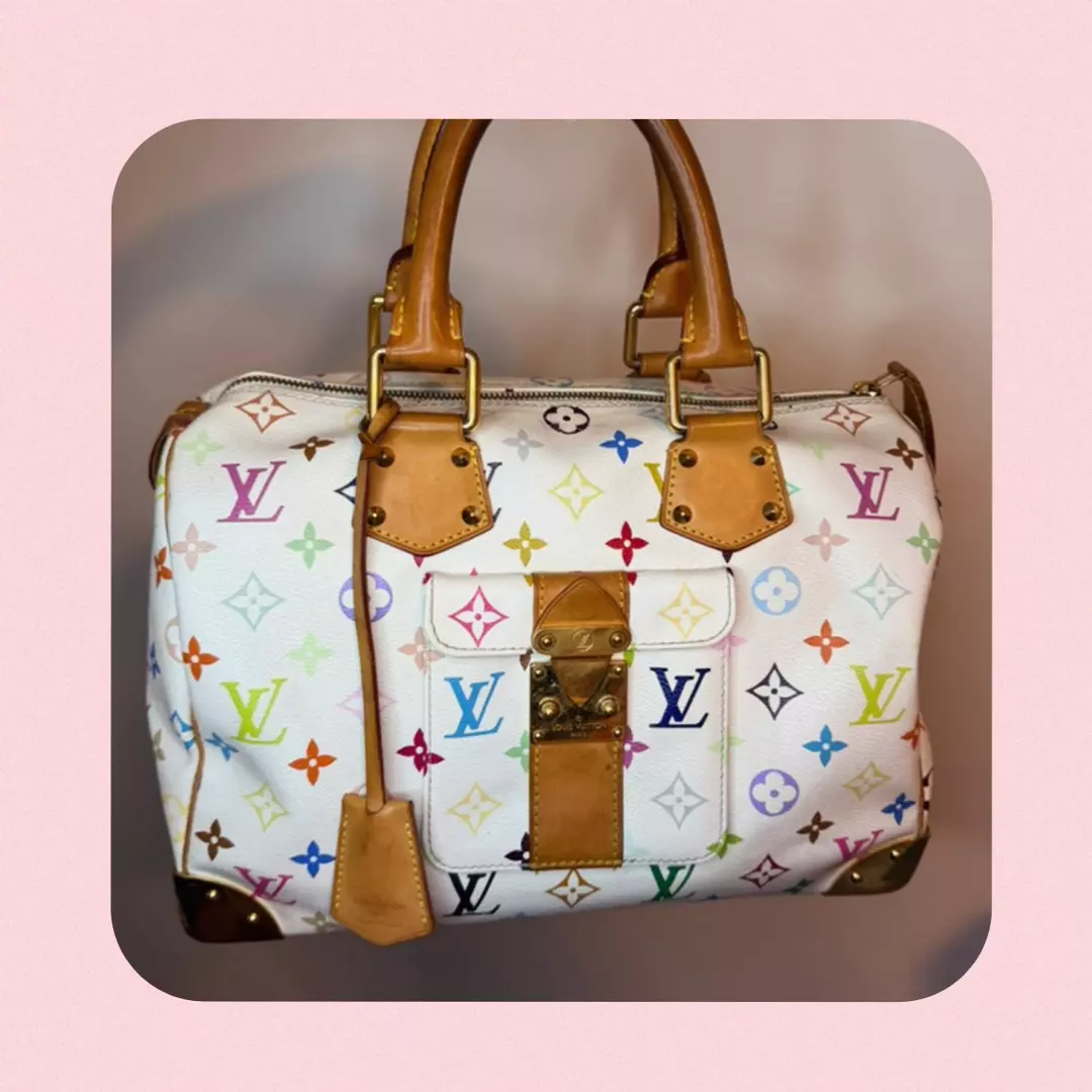Louis Vuitton White Murakami Speedy thumbnail