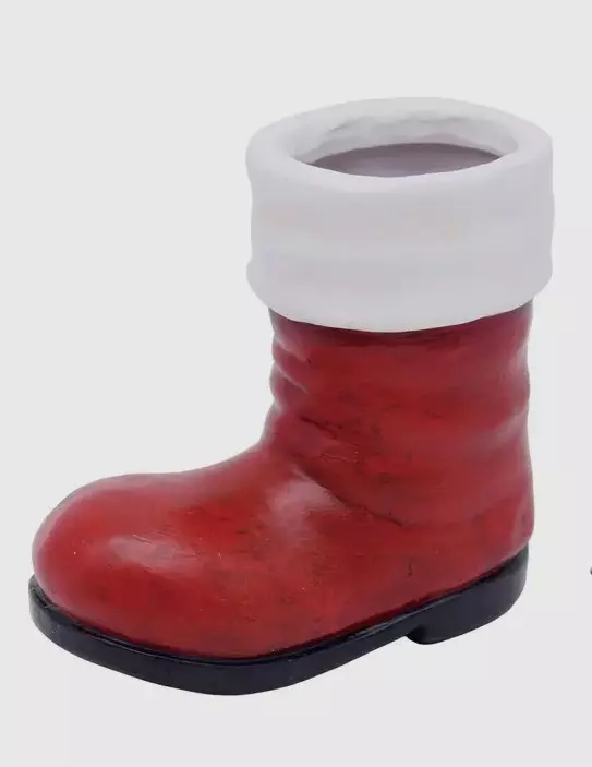 Mini Santa Boot Planter – Resin Christmas Pot thumbnail