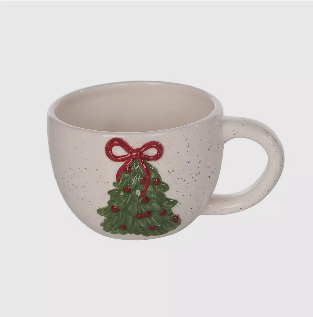 Holiday Tree Ceramic Mug Planter – 14.5oz Christmas Pot thumbnail