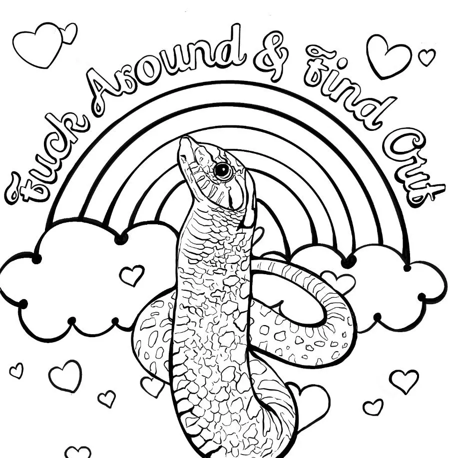Sweary Snakes Watercolor Coloring Pages pack of 15 4x4 thumbnail