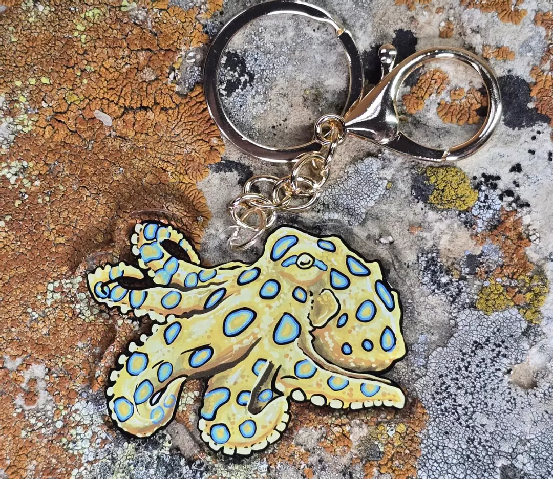Blue Ring Octopus Keychain thumbnail