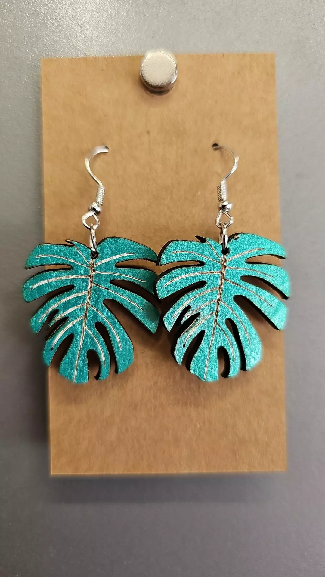 Monstera earrings thumbnail