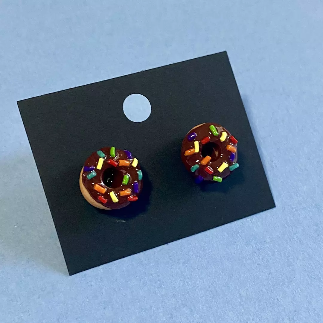 Chocolate Donut Earrings thumbnail