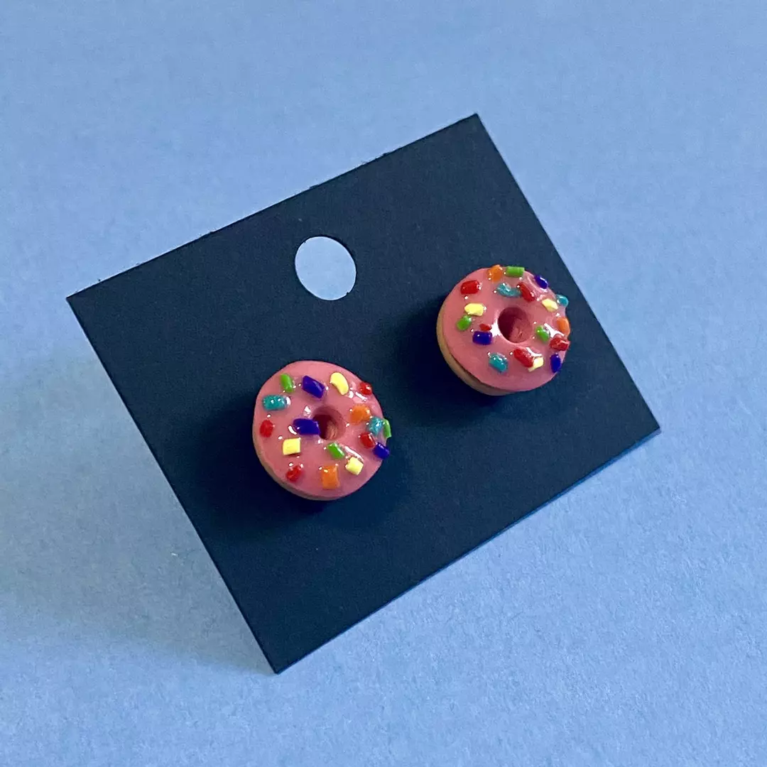 Strawberry Donut Earrings thumbnail