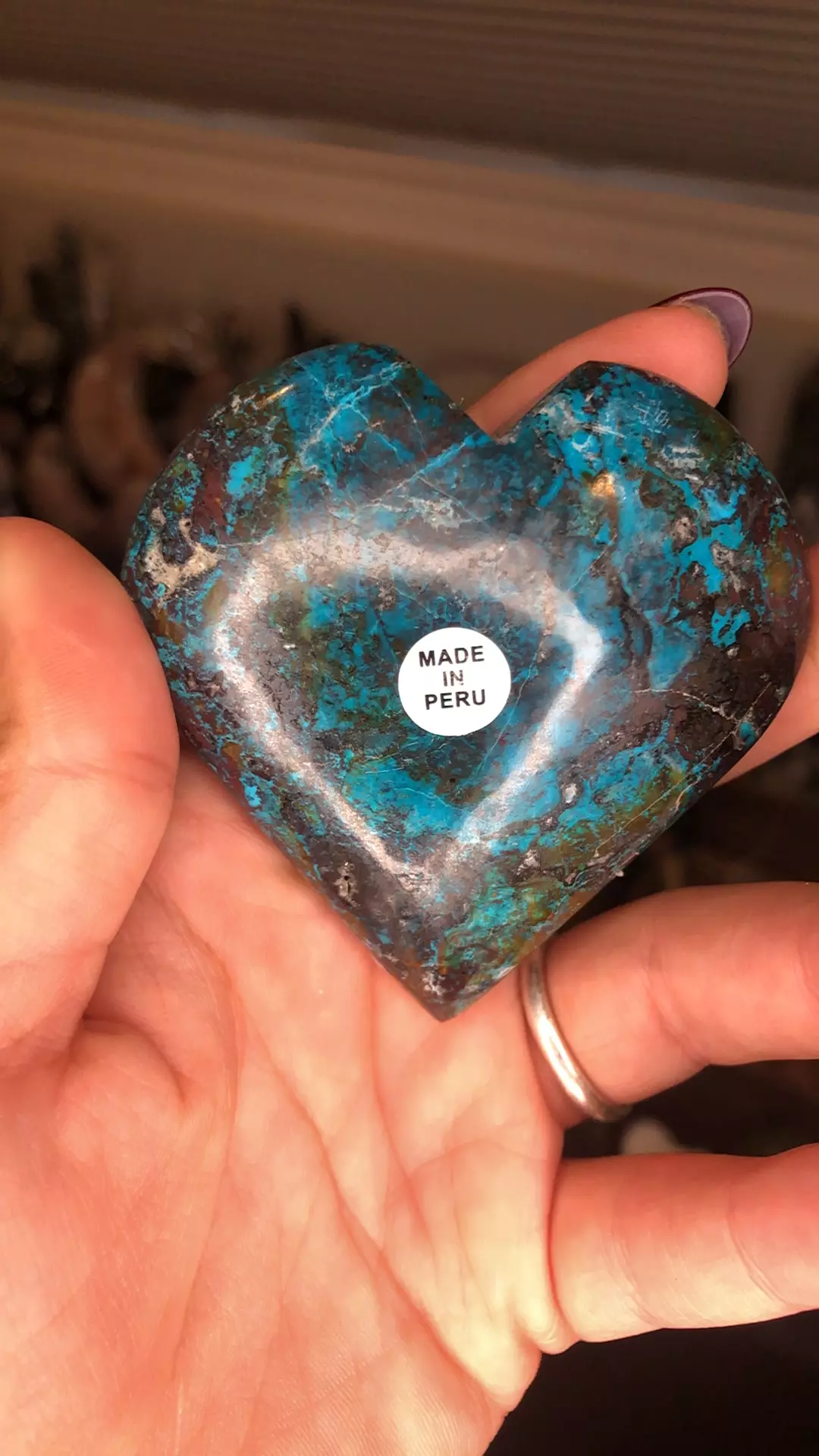 Peruvian chrysocolla heart A thumbnail