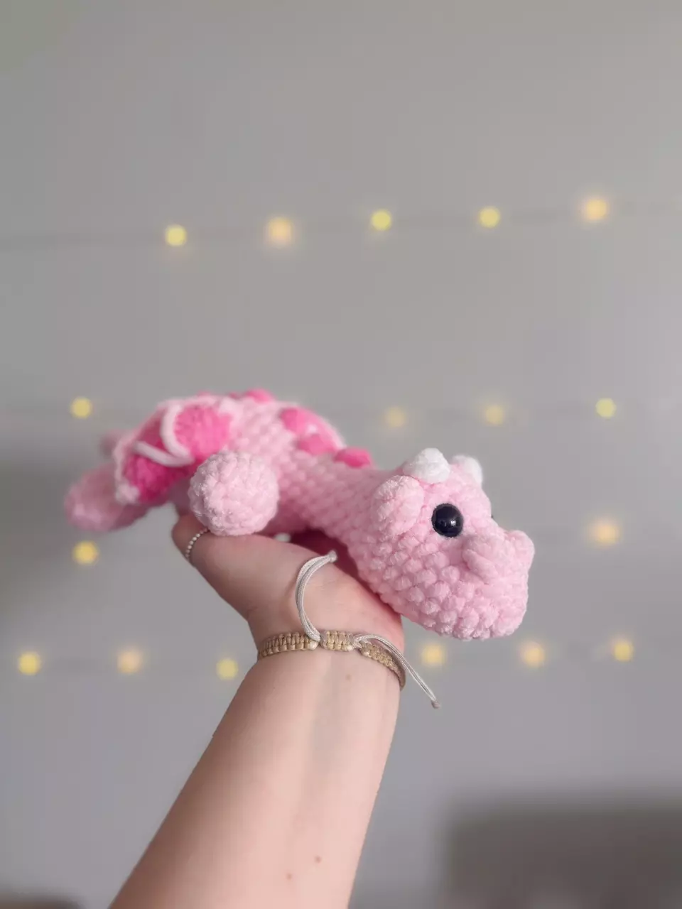 Pink Dragon Crochet Plush thumbnail