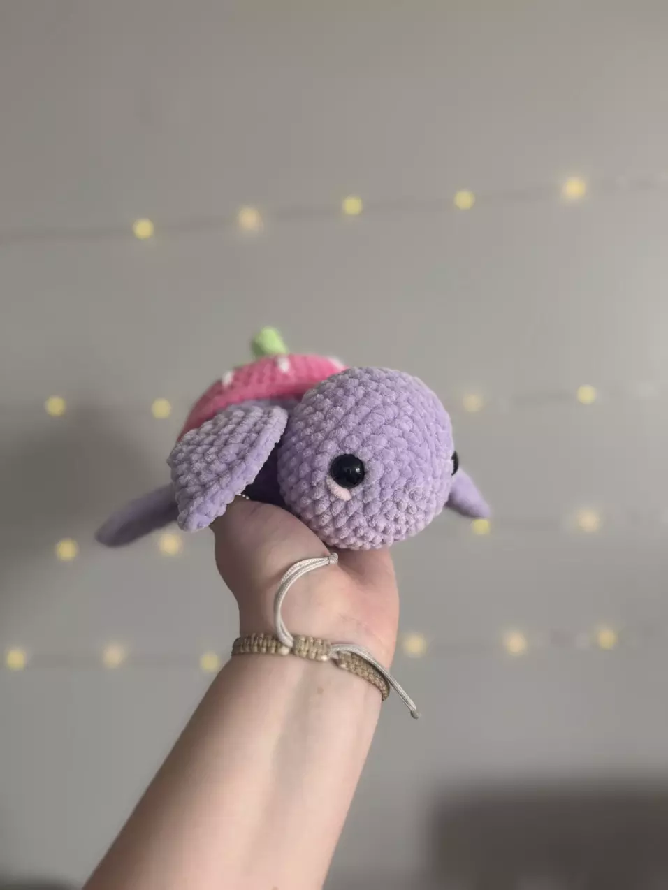 Purple Strawberry Turtle Crochet Plush thumbnail