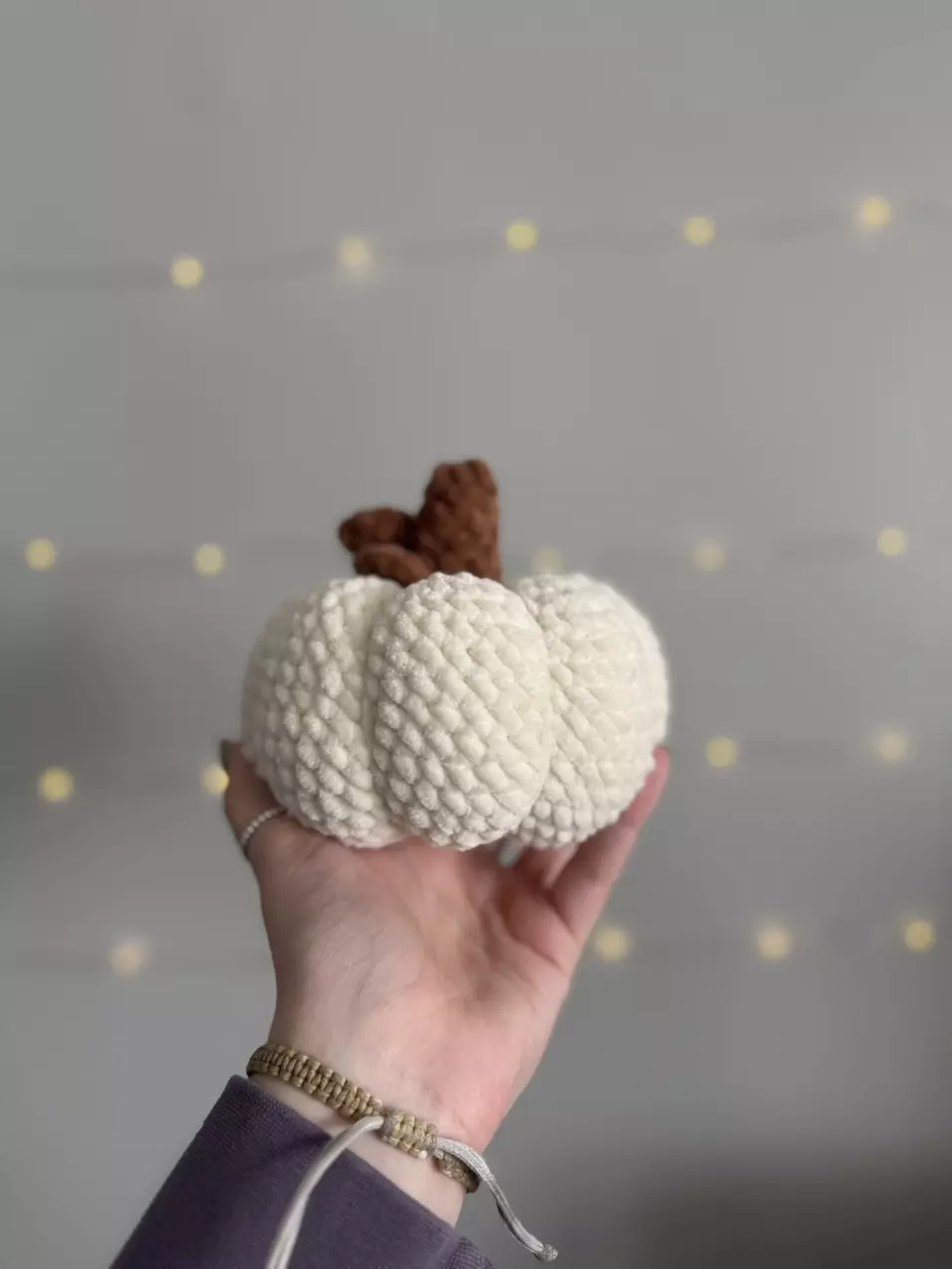 White/Cream Crochet Pumpkin thumbnail