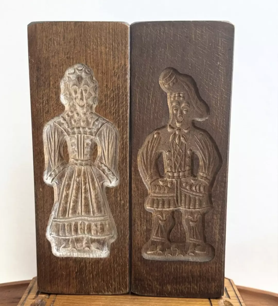Carved wood cookie Dutch/German gingerbread mold set thumbnail