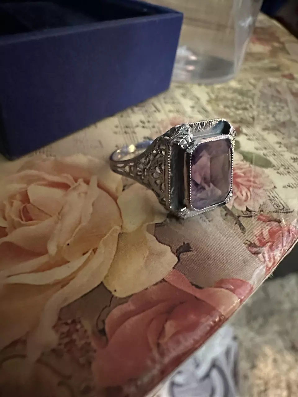 sterling vintage amethyst ring 7 thumbnail